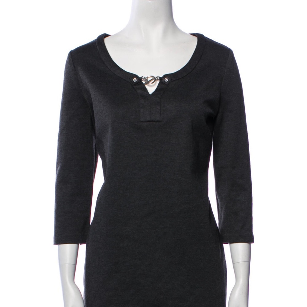 Michael Kors tunic with front keyhole buckle dark grey